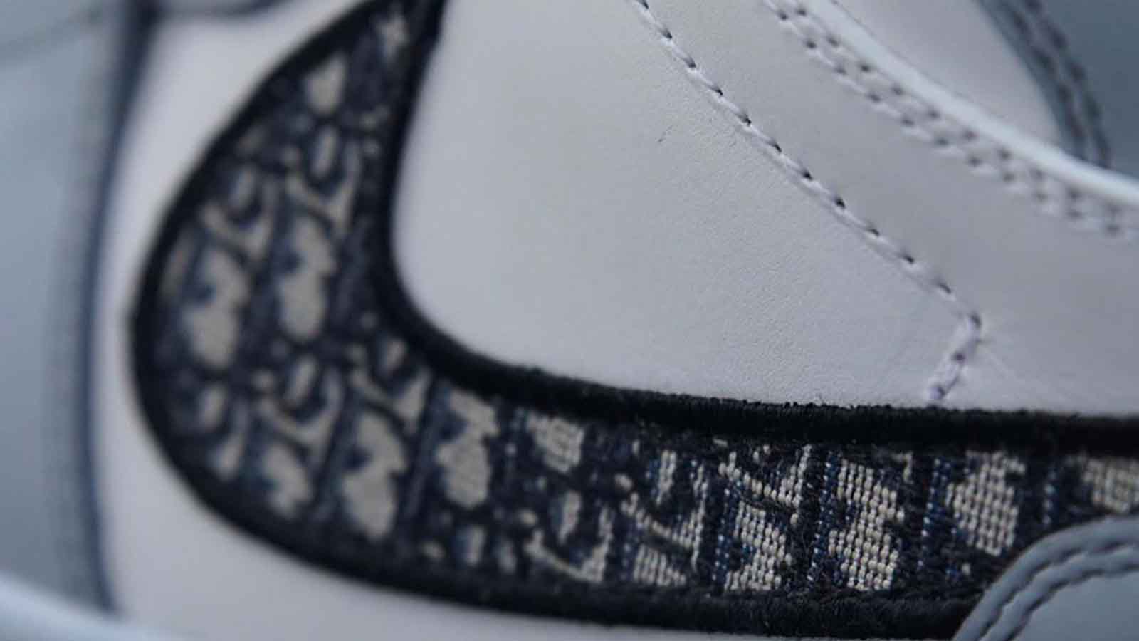 Dior Jordan close up swoosh