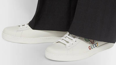 GUCCI New Ace Logo White on foot
