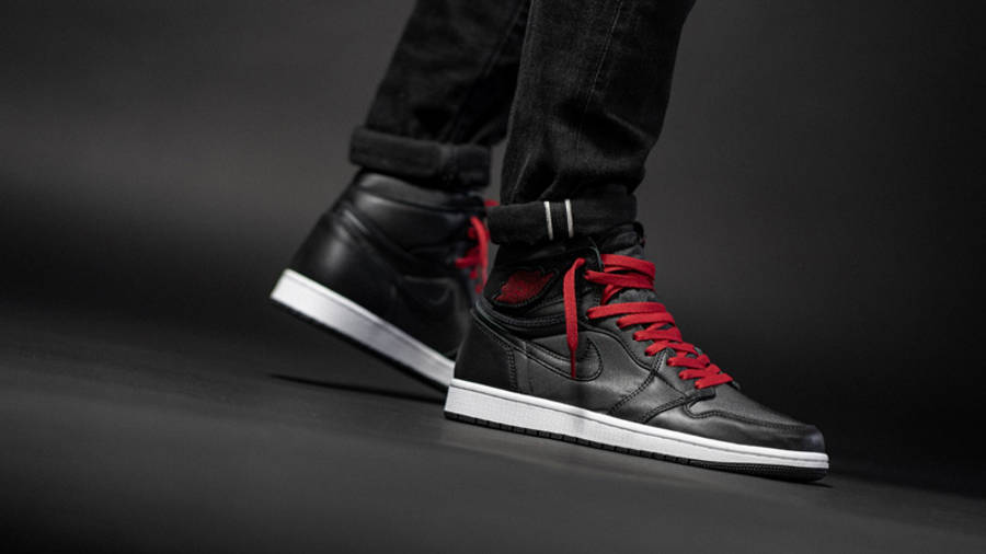 air jordan high black satin