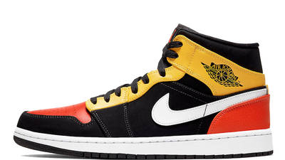 black yellow and orange jordan 1