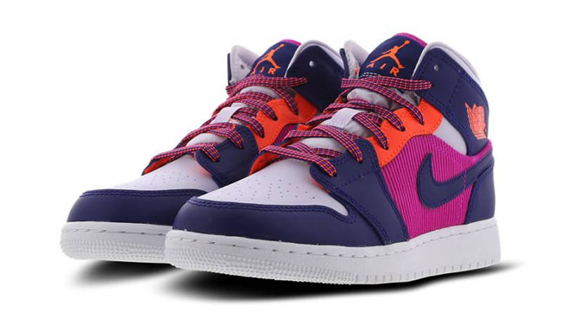 pink purple and orange jordan 1