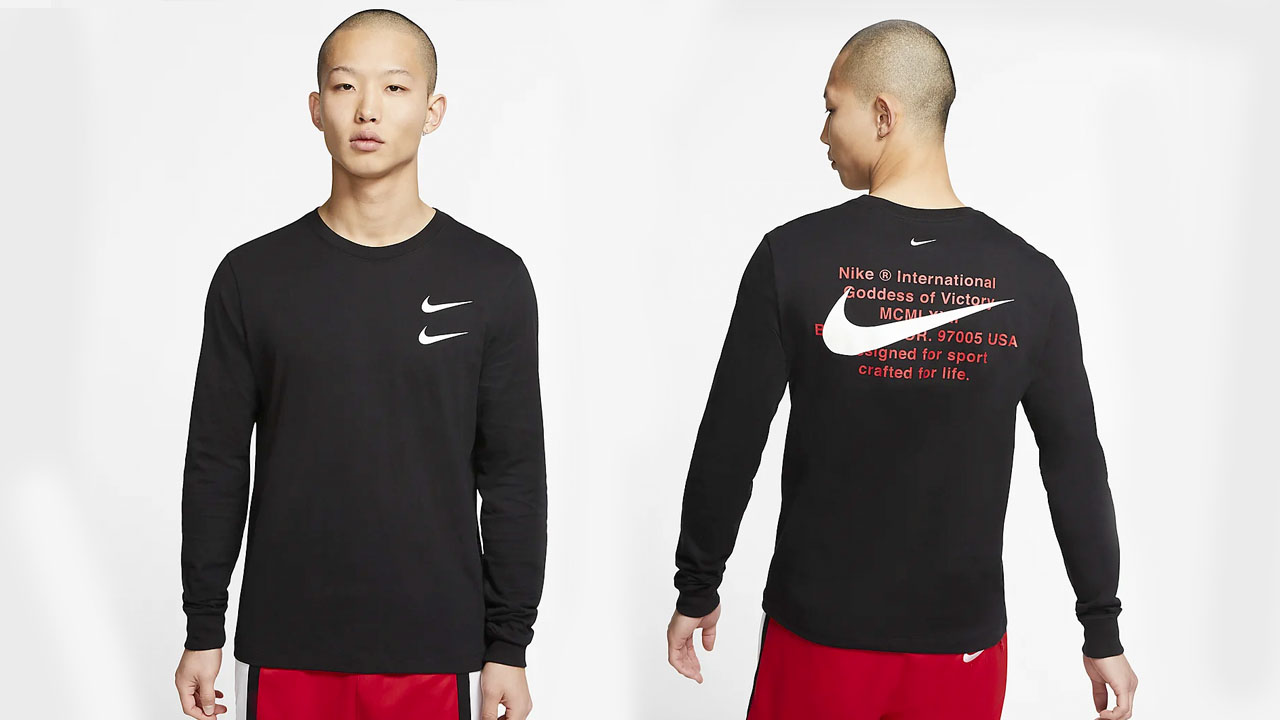 double swoosh nike crewneck