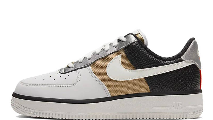 nike air force 1 grey gold