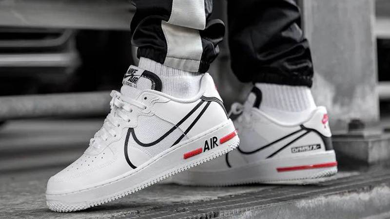 nike air force 1 react trainers in white