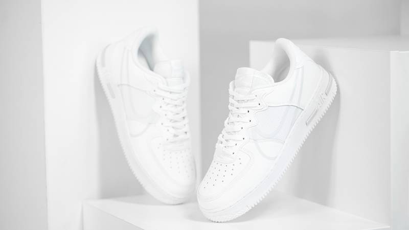 Nike Air Force 1 React White Slanted