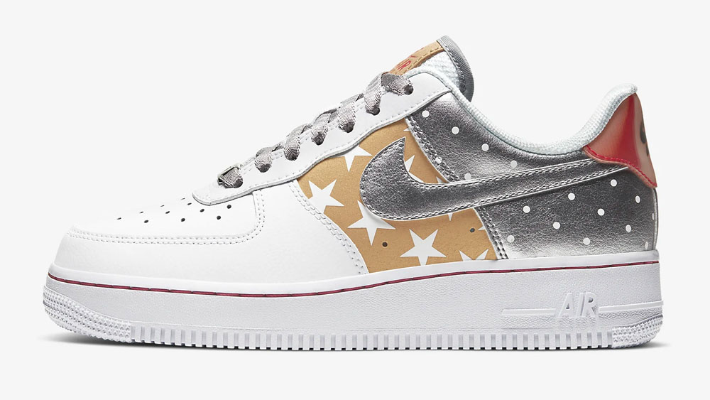 Nike Air Force 1 Silver Gold