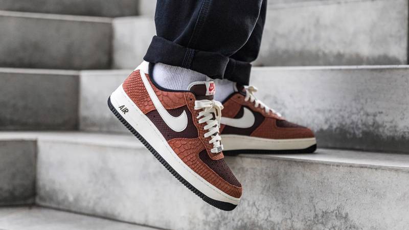 nike air force 1 red and brown