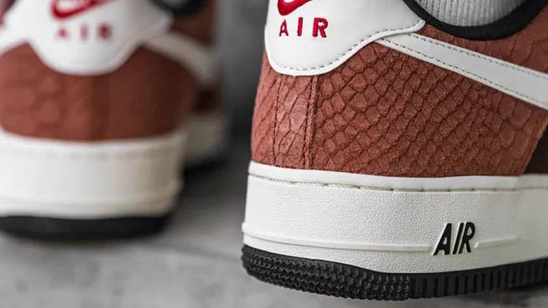 Nike Air Force 1 Snakeskin Brown On Foot Back