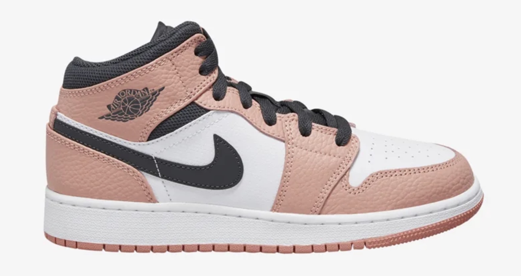 Nike Air Jordan 1 Mid Pink Quartz : DK Smoke Gray : White 2