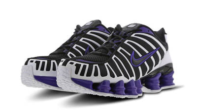 nike shox purple and white