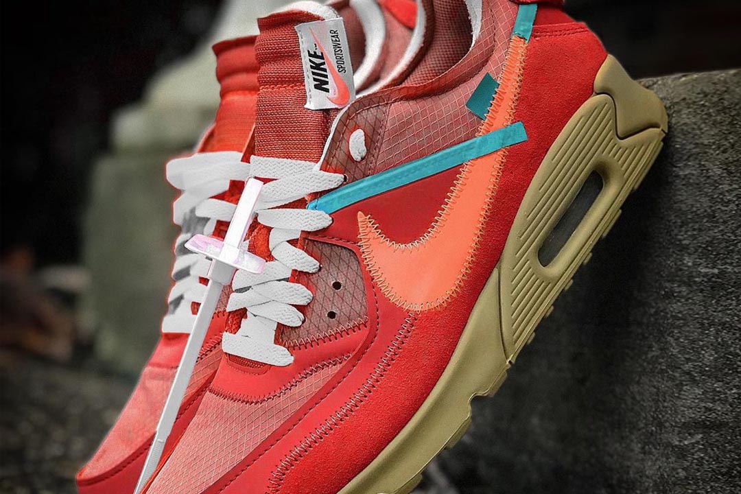 off white nike air max 90 university red