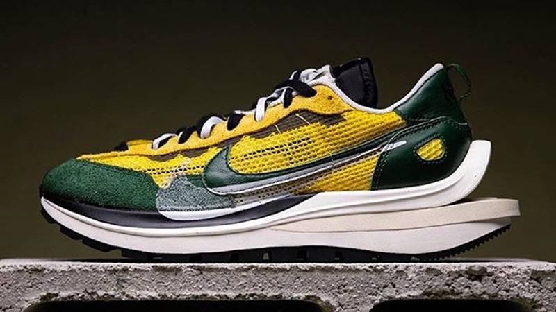 sacai x Nike VaporWaffle Tour Yellow Stadium Green | Where To Buy