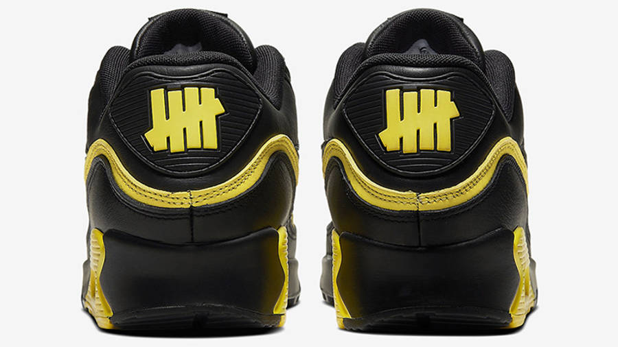 UNDEFEATED x Nike Air Max 90 Black Yellow CJ7197-001 back