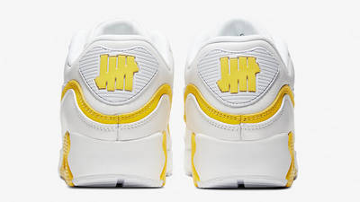 UNDEFEATED x Nike Air Max 90 White Yellow CJ7197-101 back