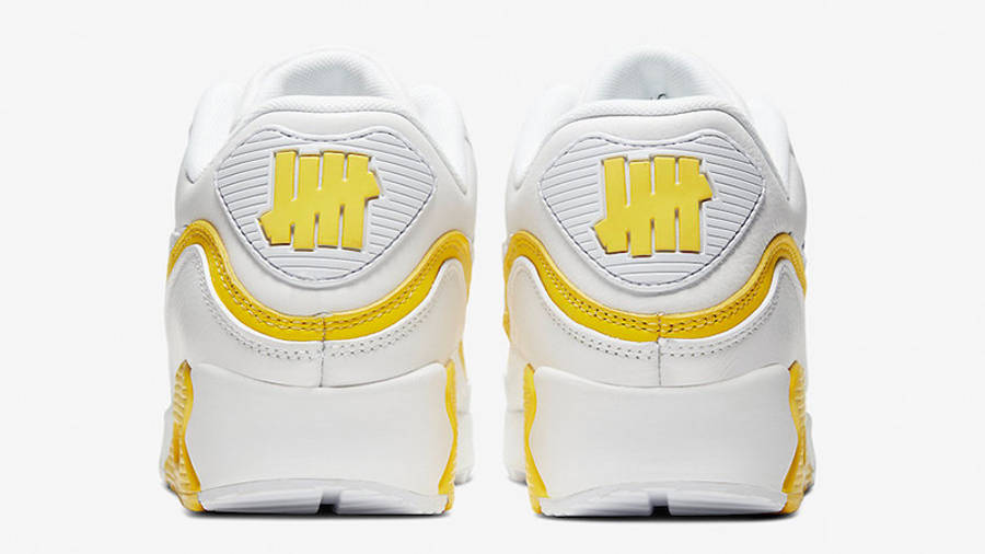UNDEFEATED x Nike Air Max 90 White Yellow CJ7197-101 back