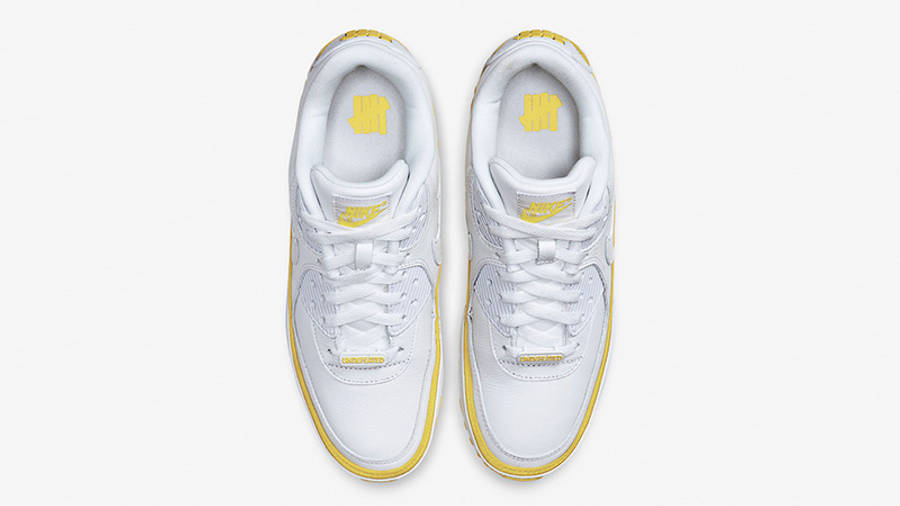 UNDEFEATED x Nike Air Max 90 White Yellow CJ7197-101 middle