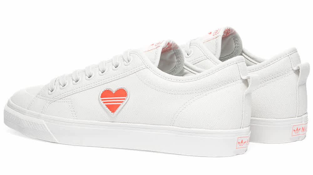 adidas white red heart