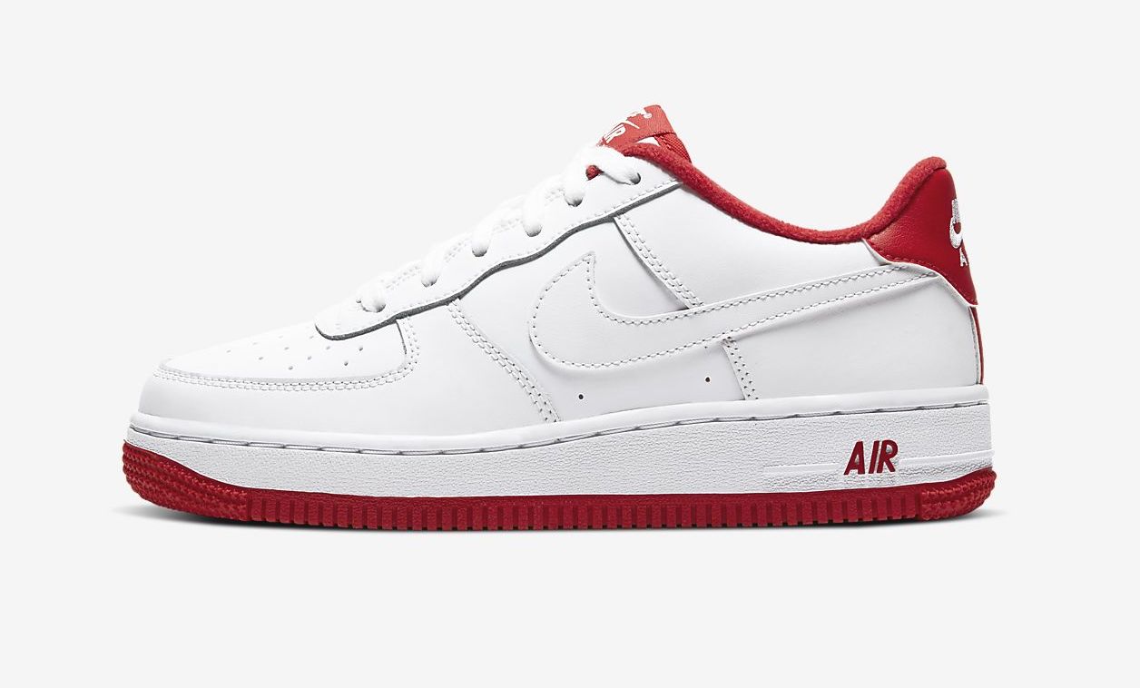 air force 1 lv8 white team red