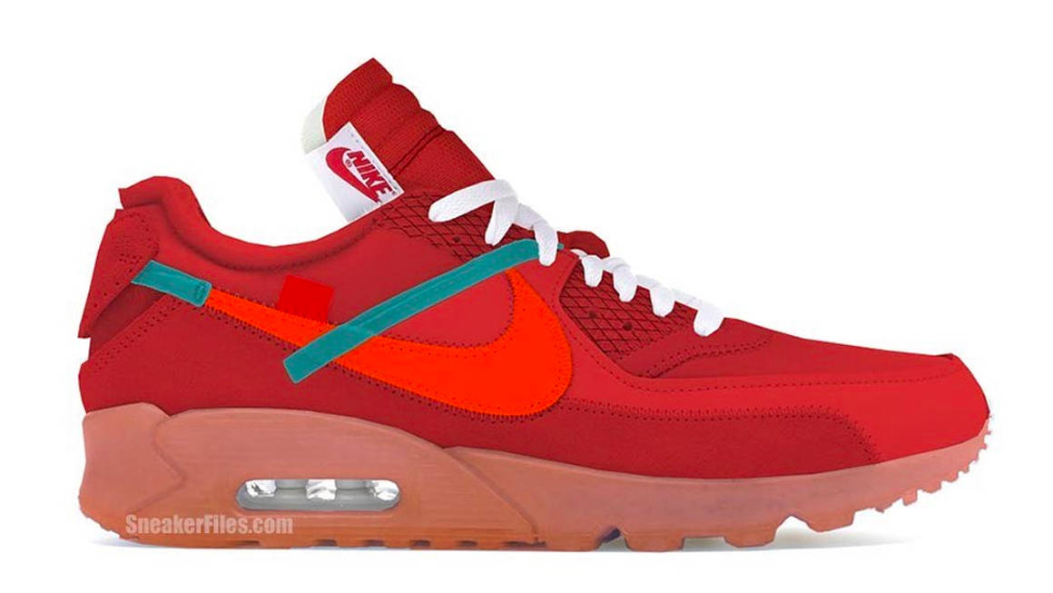 off white university red air max 90