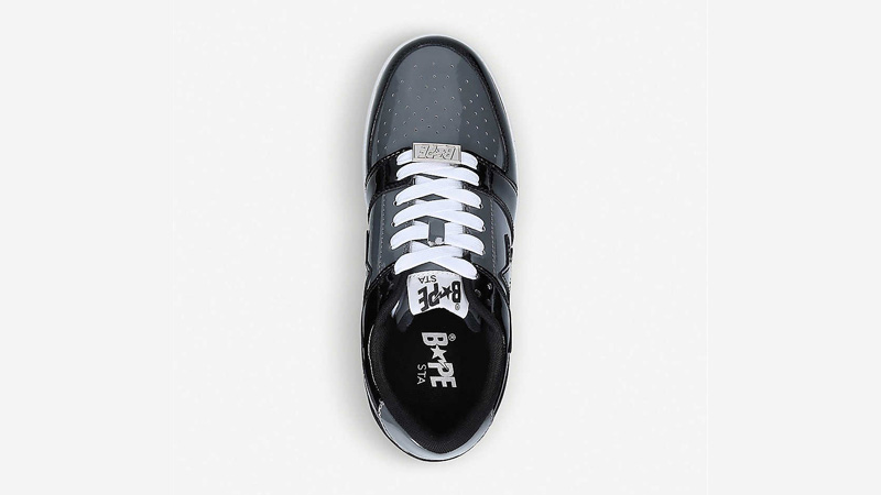 A BATHING APE Patent Low Top Black Grey Middle