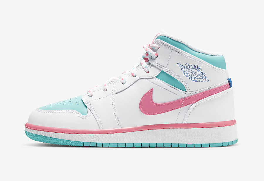 Pink and blue hot sale air jordans