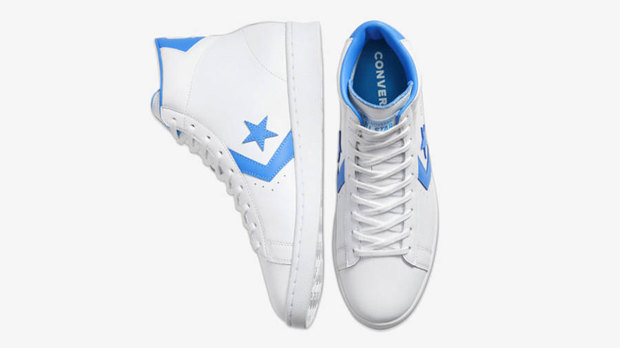 Converse Pro Leather High White Blue Middle