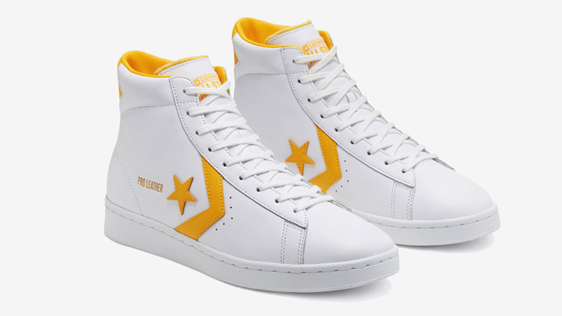 Converse Pro Leather Mid White Amarillo Front
