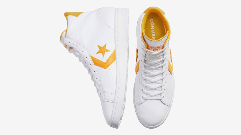 Converse Pro Leather Mid White Amarillo Middle