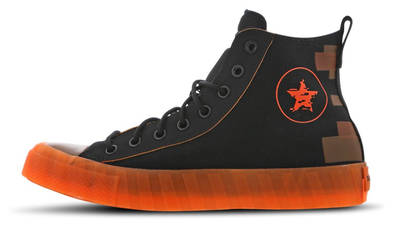 orange and black converse