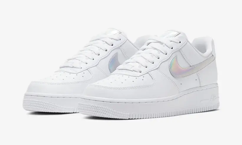 Nike air force outlet 1-100 white iridescent swoosh