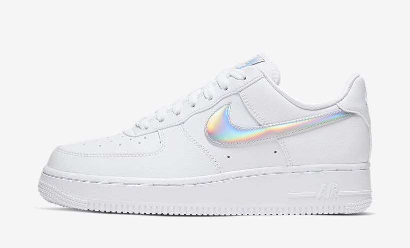 Two New Nike Air Force 1 s Get Iridescent Swooshes In White And