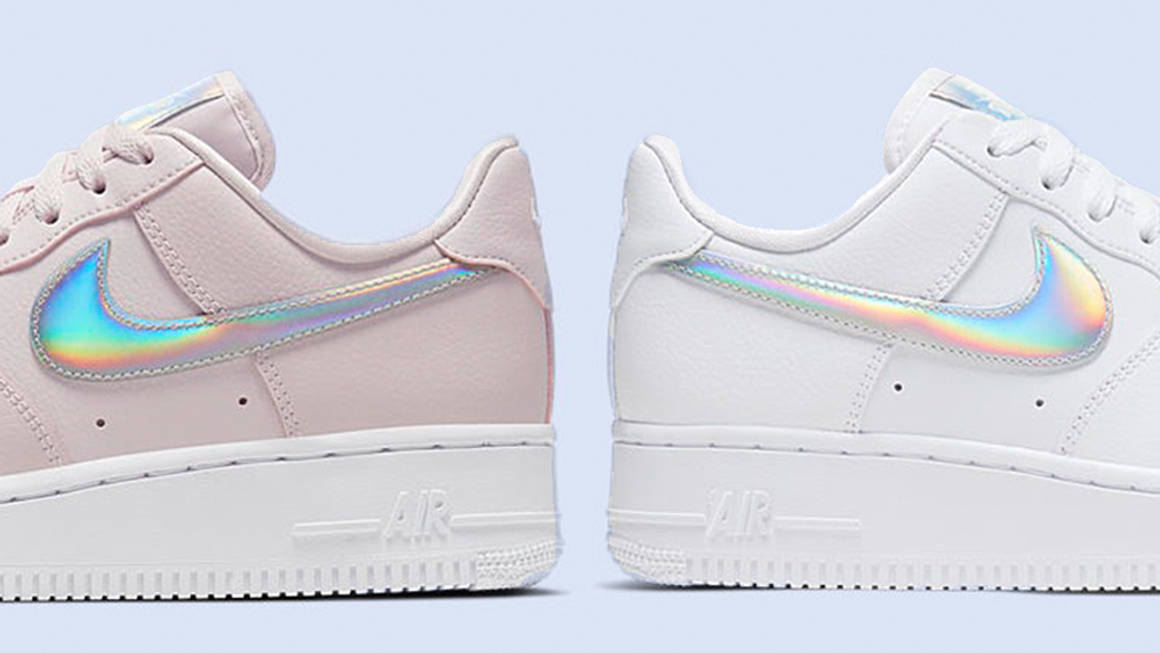 Kijker veel plezier Speel Two New Nike Air Force 1's Get Iridescent Swooshes In White And Pink | The  Sole Supplier