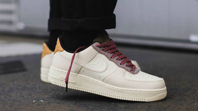Nike Air Force 1 Low Fossil Cream Lifestyle Side On Foot