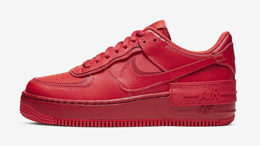Nike Air Force 1 Shadow University Red side