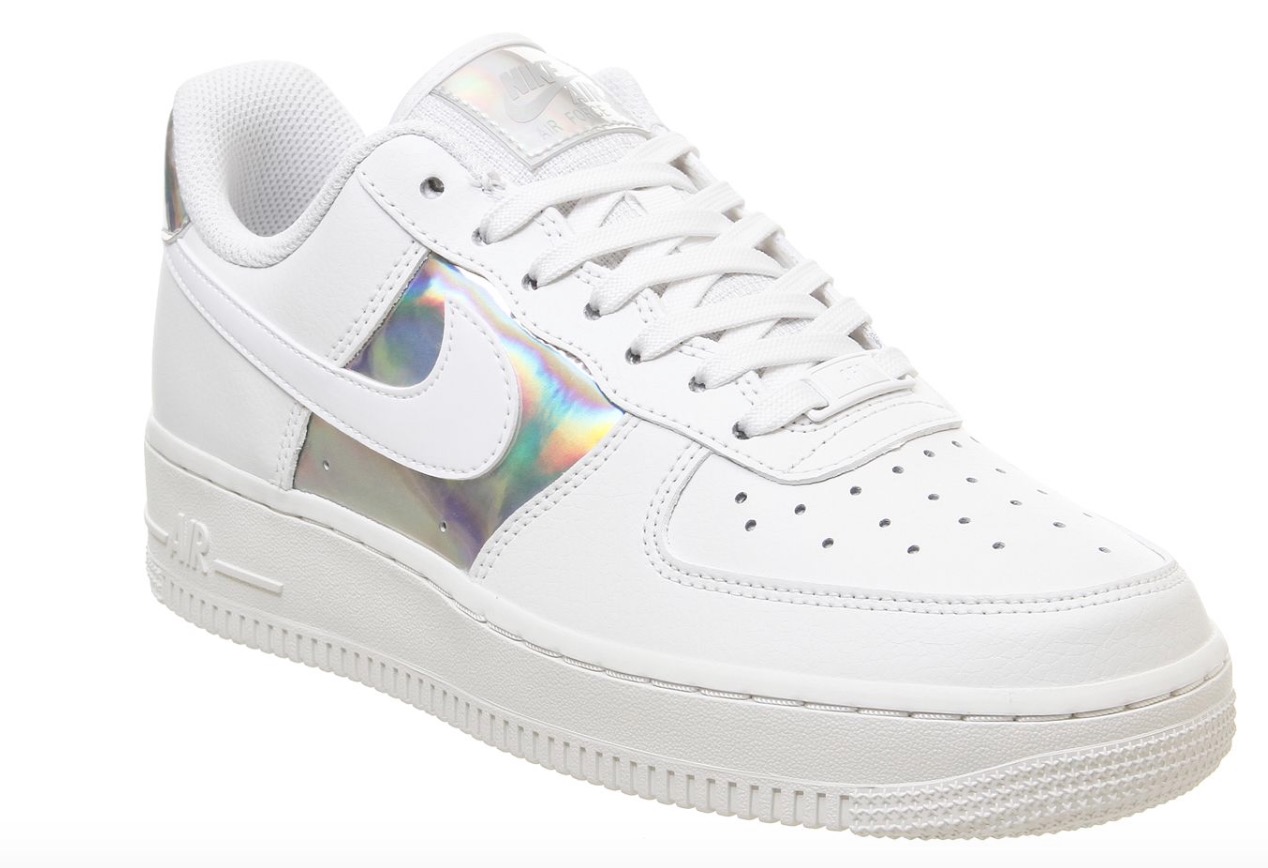 Nike Air Force 1 White Holographic Silver