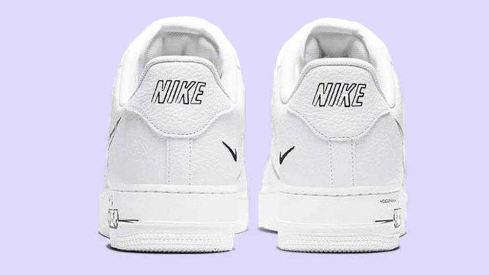 Nike Air Force 1 White Sketch Swoosh back copy Nike Air Force 1 White Sketch Swoosh back copy