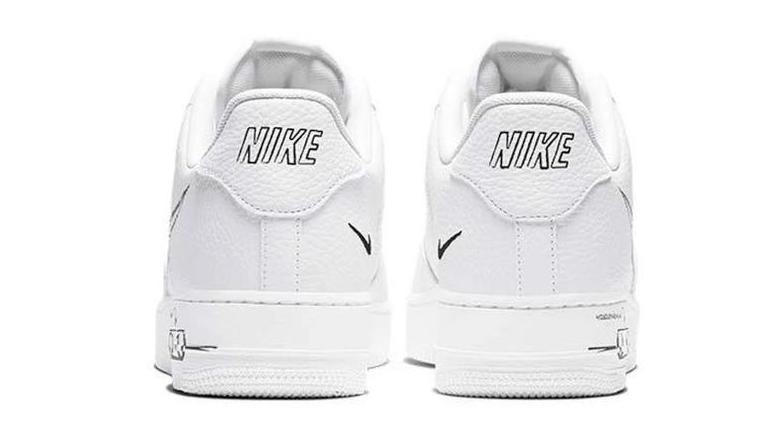 Nike Air Force 1 White Sketch Swoosh side