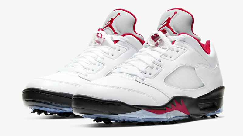 jordan 5 white and red