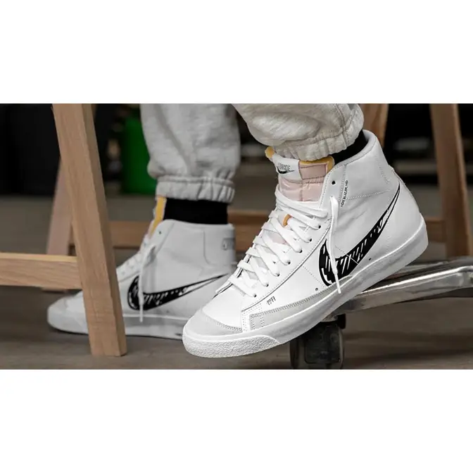 Nike Blazer Mid 77 White Black Sketch | Where To Buy | CW7580-101