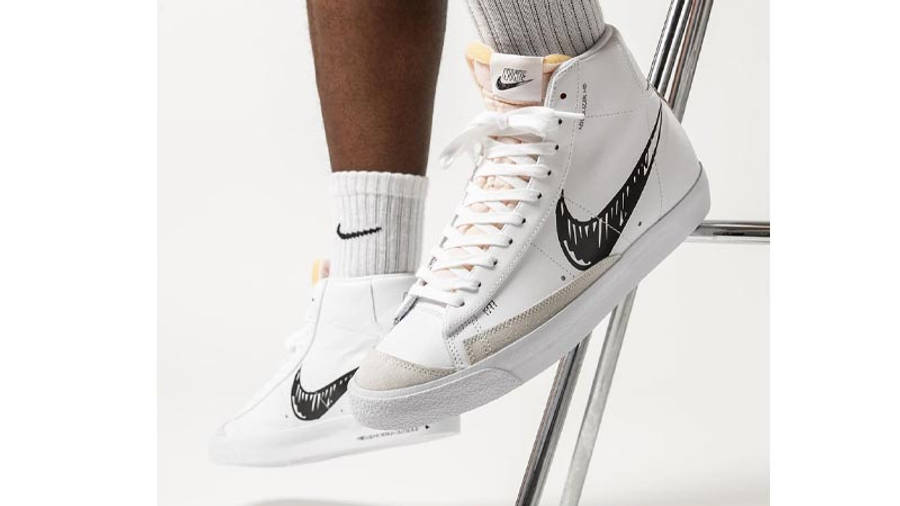 Nike Blazer Mid 77 White Black Sketch Where To Buy Cw7580 101 The Sole Supplier