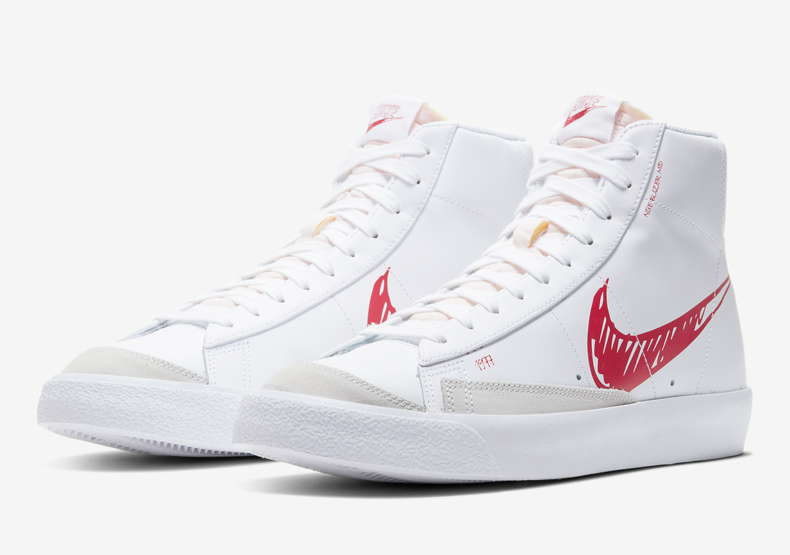Sketch Swooshes Decorate The Nike Blazer Mid '77 In Two Colourways