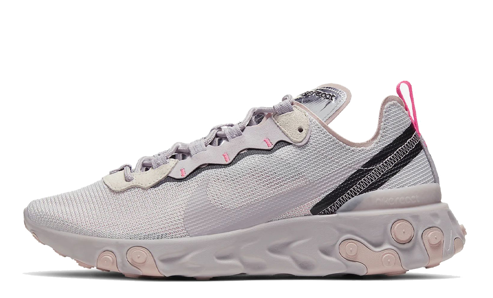 grey and pink nike react