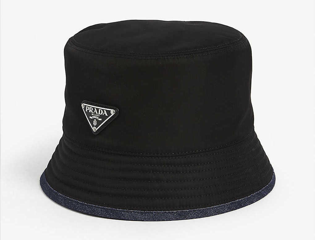 Prada Triangle Logo Bucket Hat