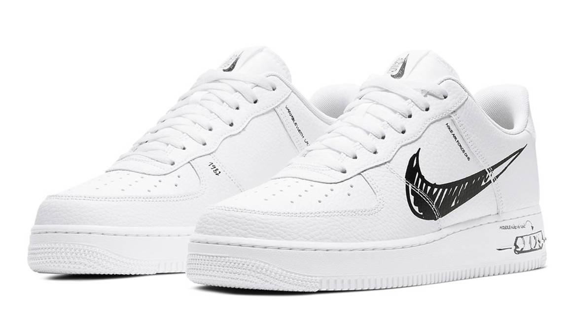 white nike air force 1 with black swoosh
