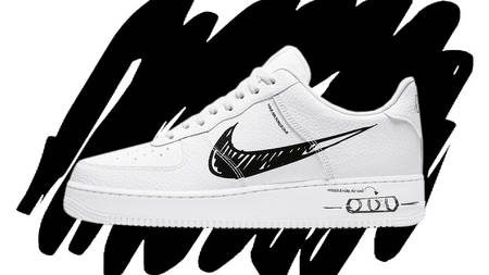 The Nike Air Force 1 "Sketch Swoosh" Gets The Black Marker Treatment
