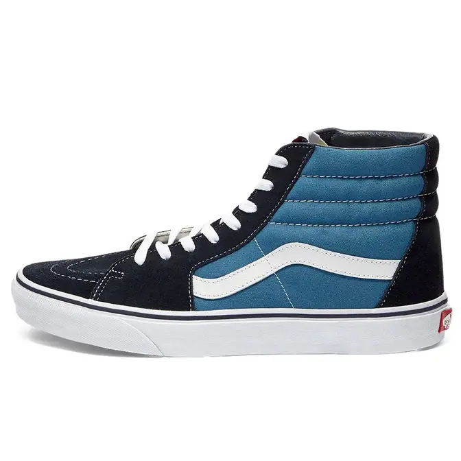 Black and blue sale high top vans