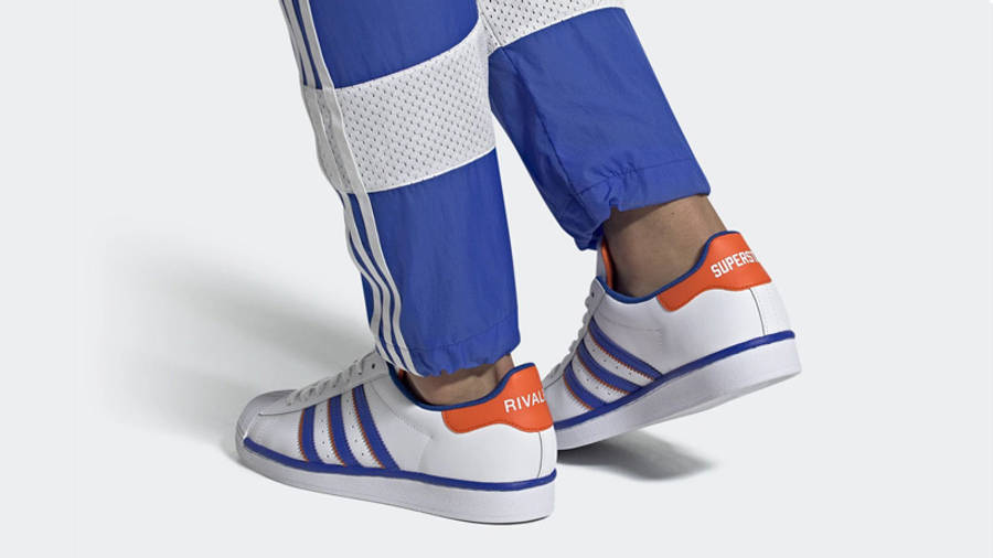 adidas Superstar White Blue On Foot
