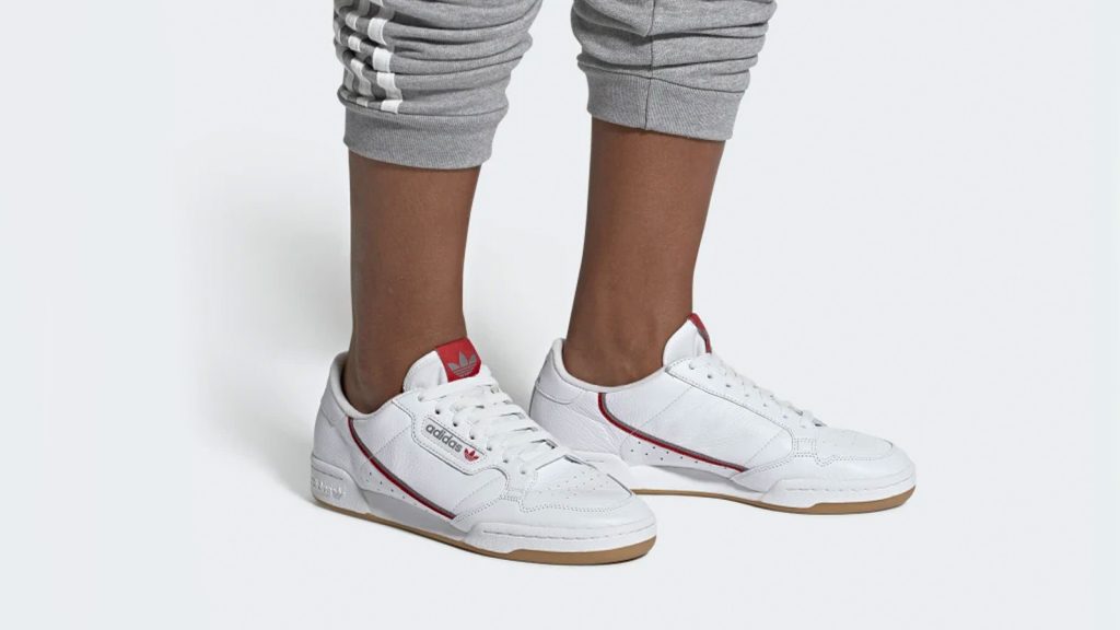 adidas continental 80 white red