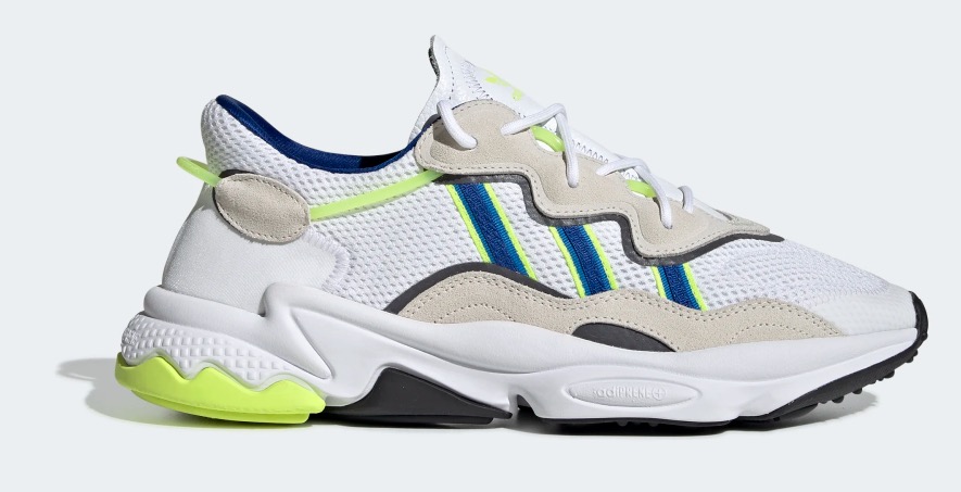 adidas ozweego green blue. white