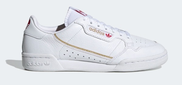 adidas. Continental 80. white red